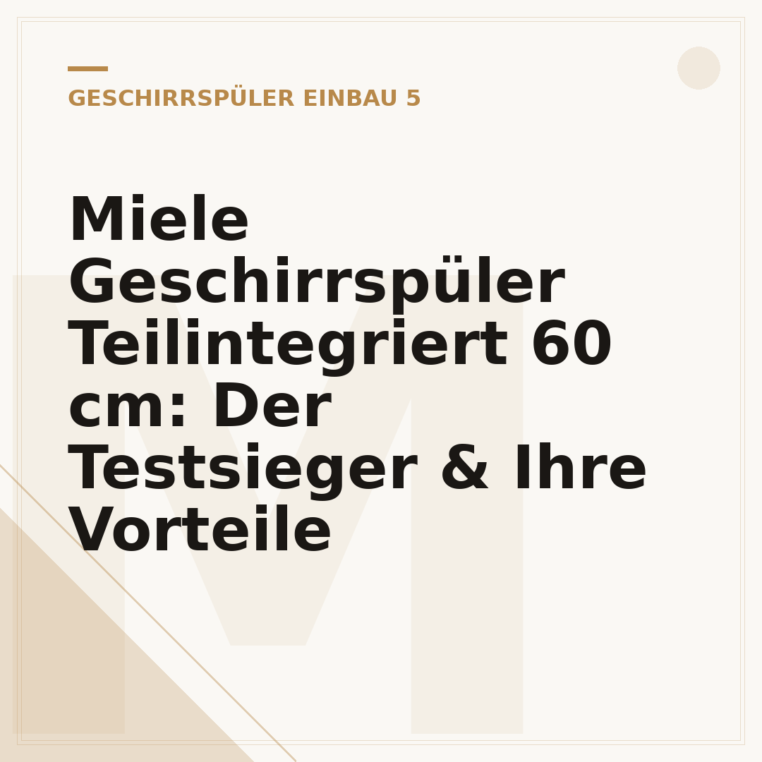 Miele Geschirrspüler Teilintegriert 60 cm: Der Testsieger & Ihre Vorteile