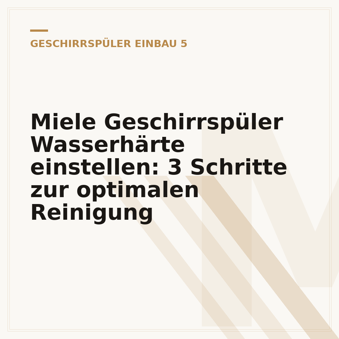 Miele Geschirrspüler Wasserhärte einstellen: 3 Schritte zur optimalen Reinigung