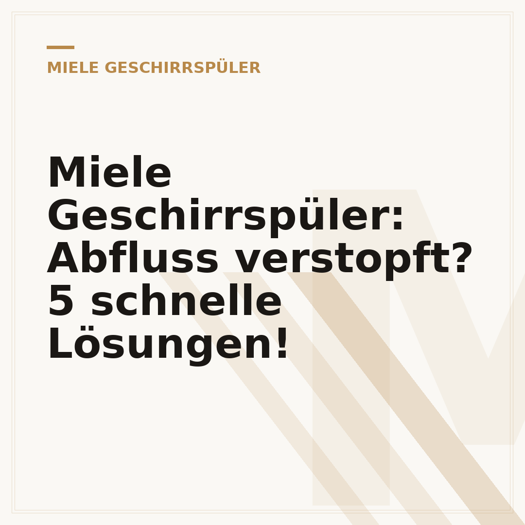 Miele Geschirrspüler: Abfluss verstopft? 5 schnelle Lösungen!