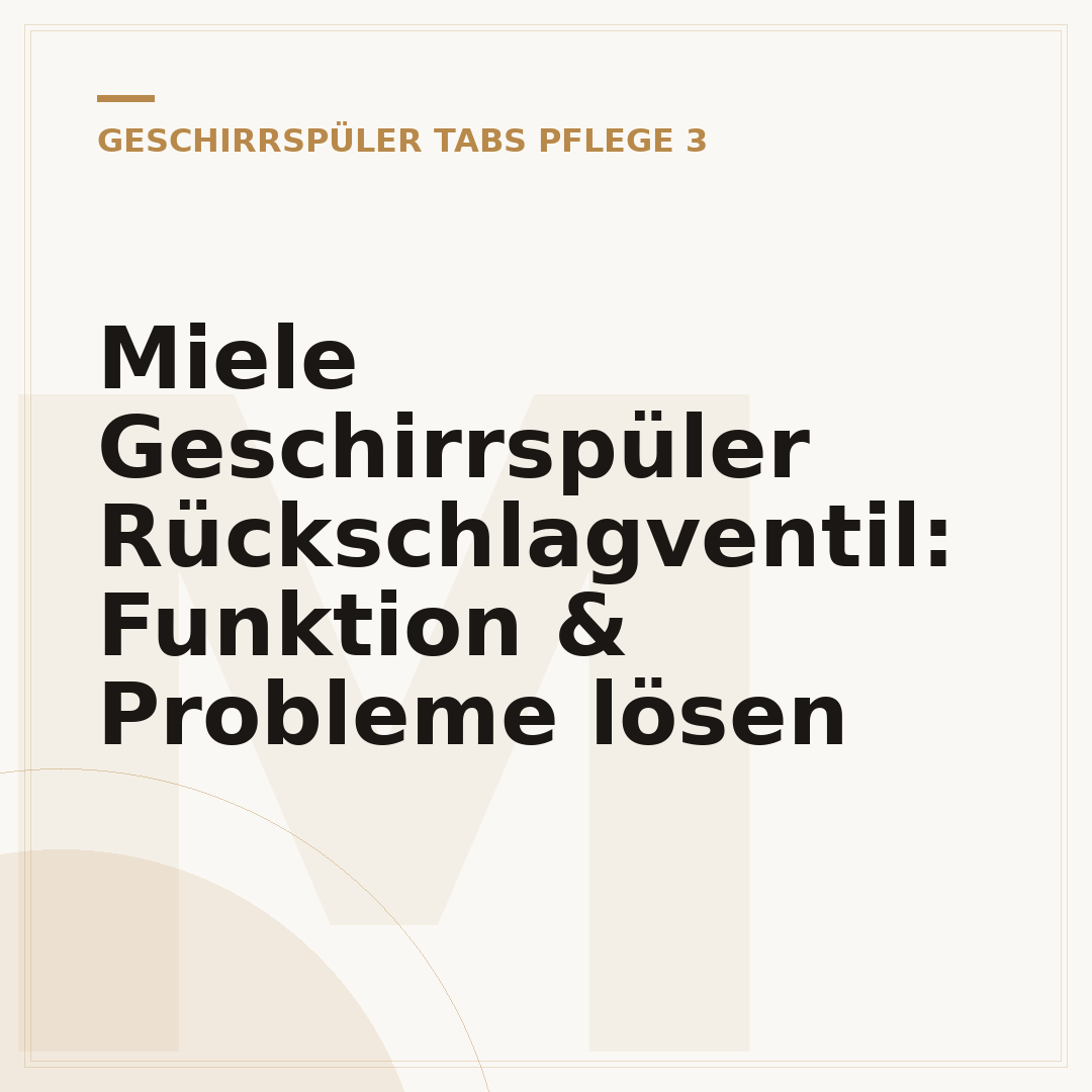 Miele Geschirrspüler Rückschlagventil: Funktion & Probleme lösen