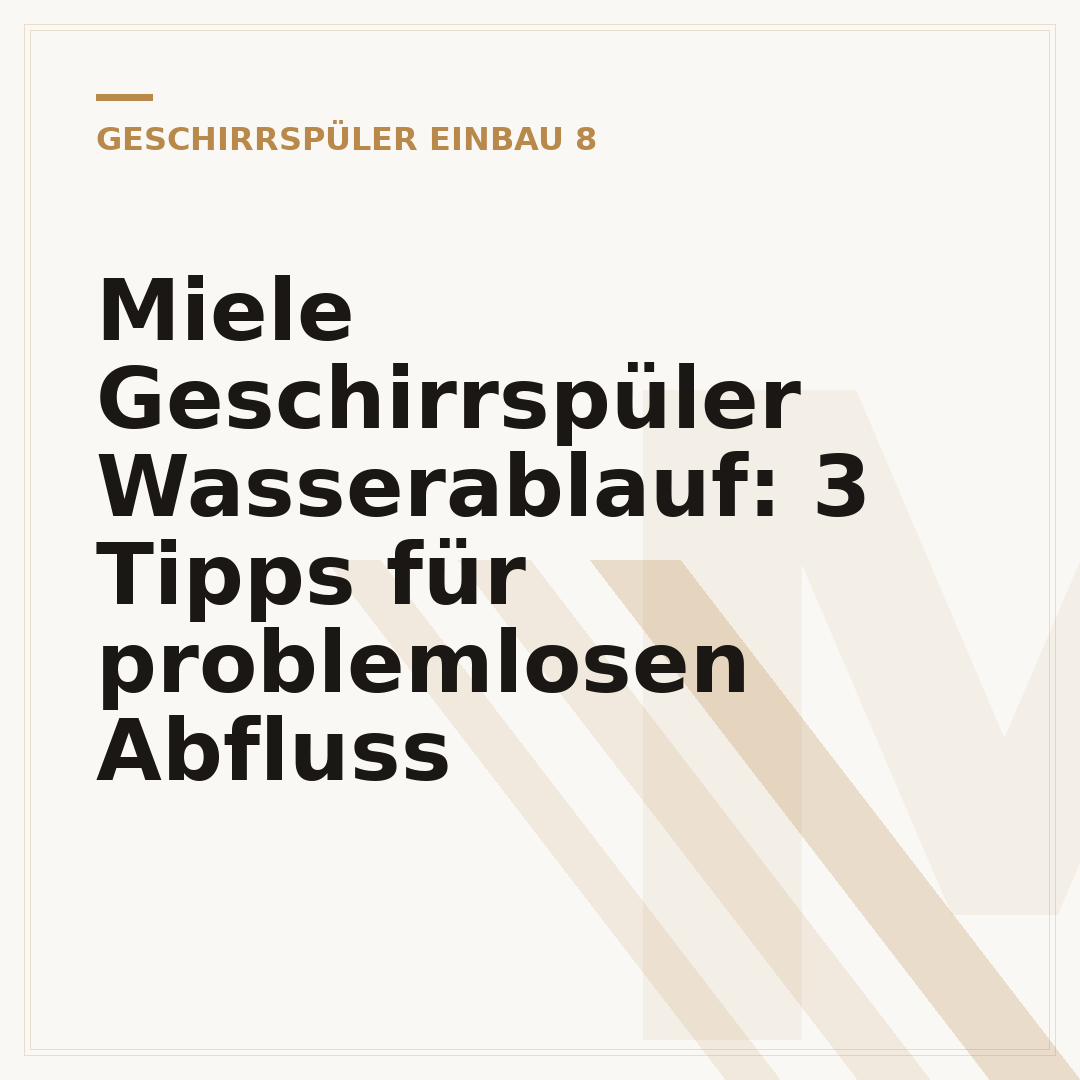 Miele Geschirrspüler Wasserablauf: 3 Tipps für problemlosen Abfluss