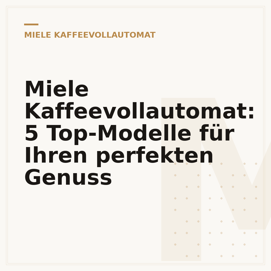Miele Kaffeevollautomat: 5 Top-Modelle für Ihren perfekten Genuss