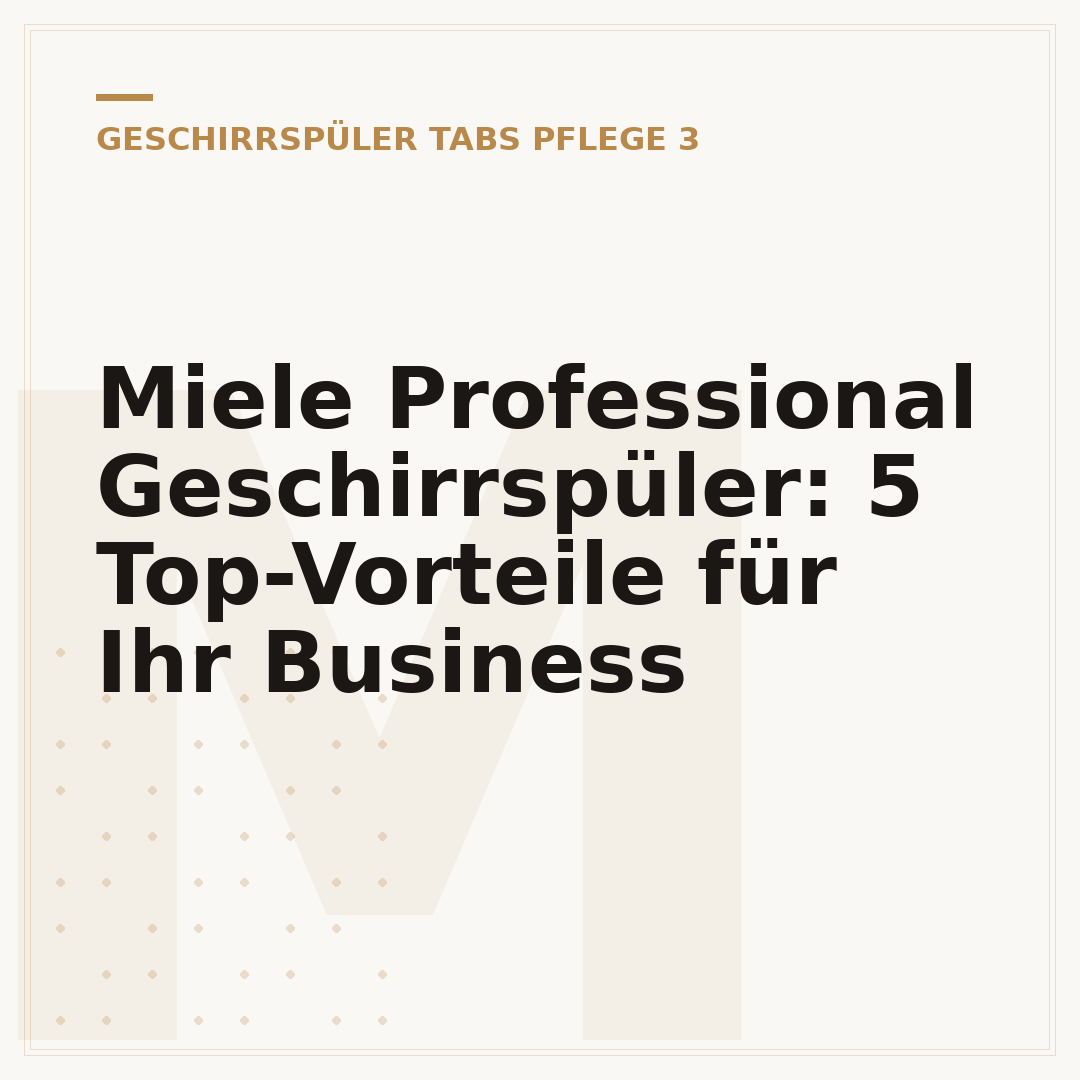 Miele Professional Geschirrspüler: 5 Top-Vorteile für Ihr Business