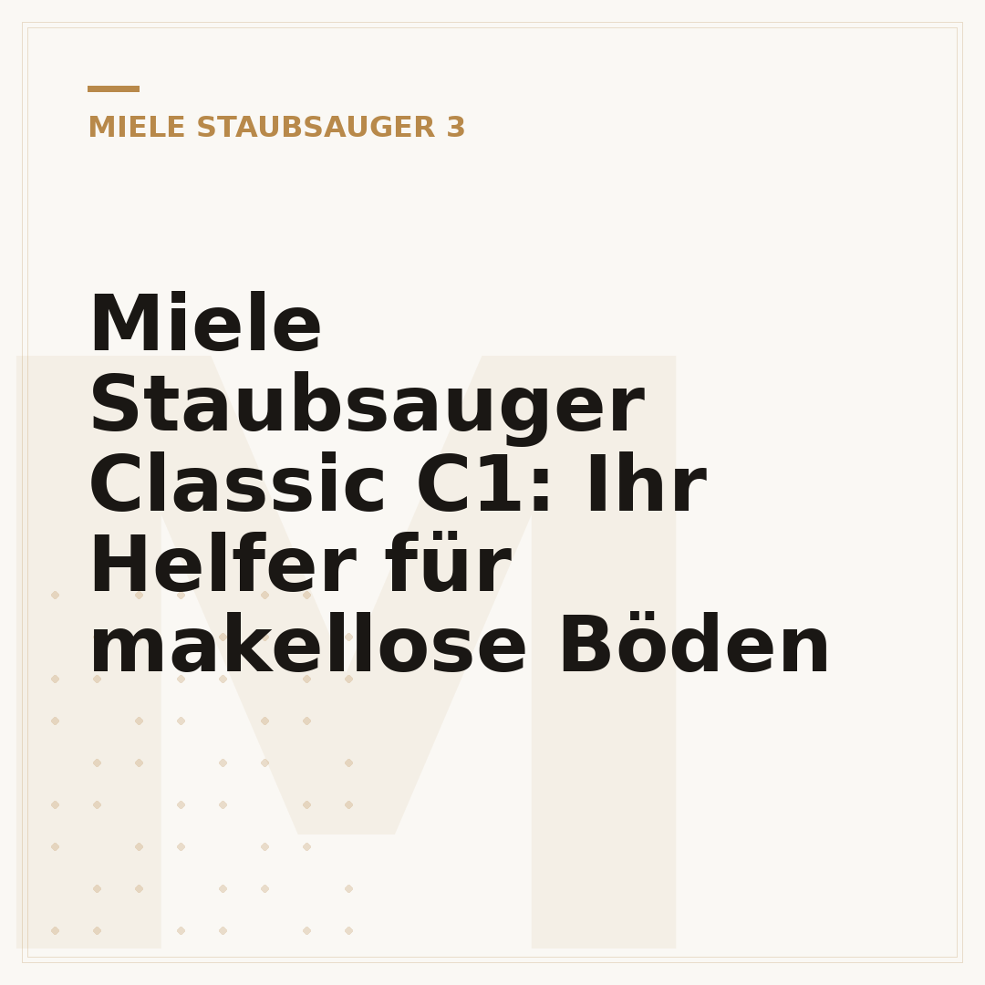 Miele Staubsauger Classic C1: Ihr Helfer für makellose Böden