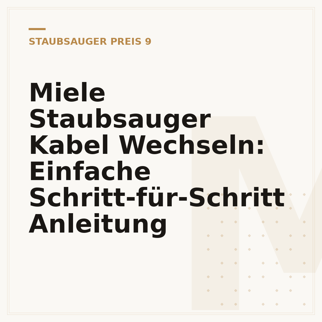 Miele Staubsauger Kabel Wechseln: Einfache Schritt-für-Schritt Anleitung