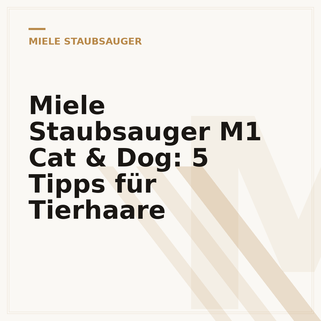 Miele Staubsauger M1 Cat & Dog: 5 Tipps für Tierhaare
