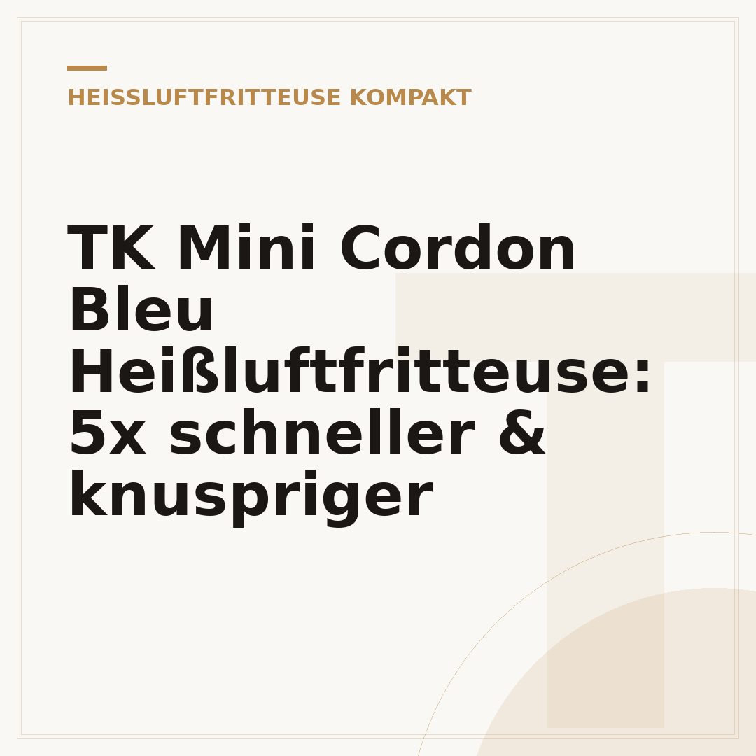 TK Mini Cordon Bleu Heißluftfritteuse: 5x schneller & knuspriger