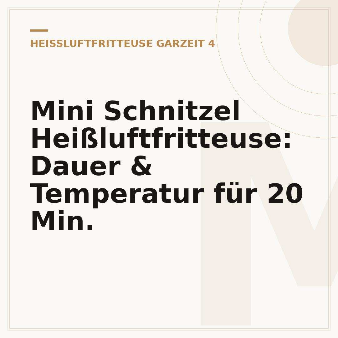 Mini Schnitzel Heißluftfritteuse: Dauer & Temperatur für 20 Min.