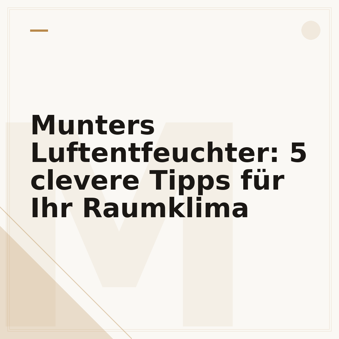 Munters Luftentfeuchter: 5 clevere Tipps für Ihr Raumklima