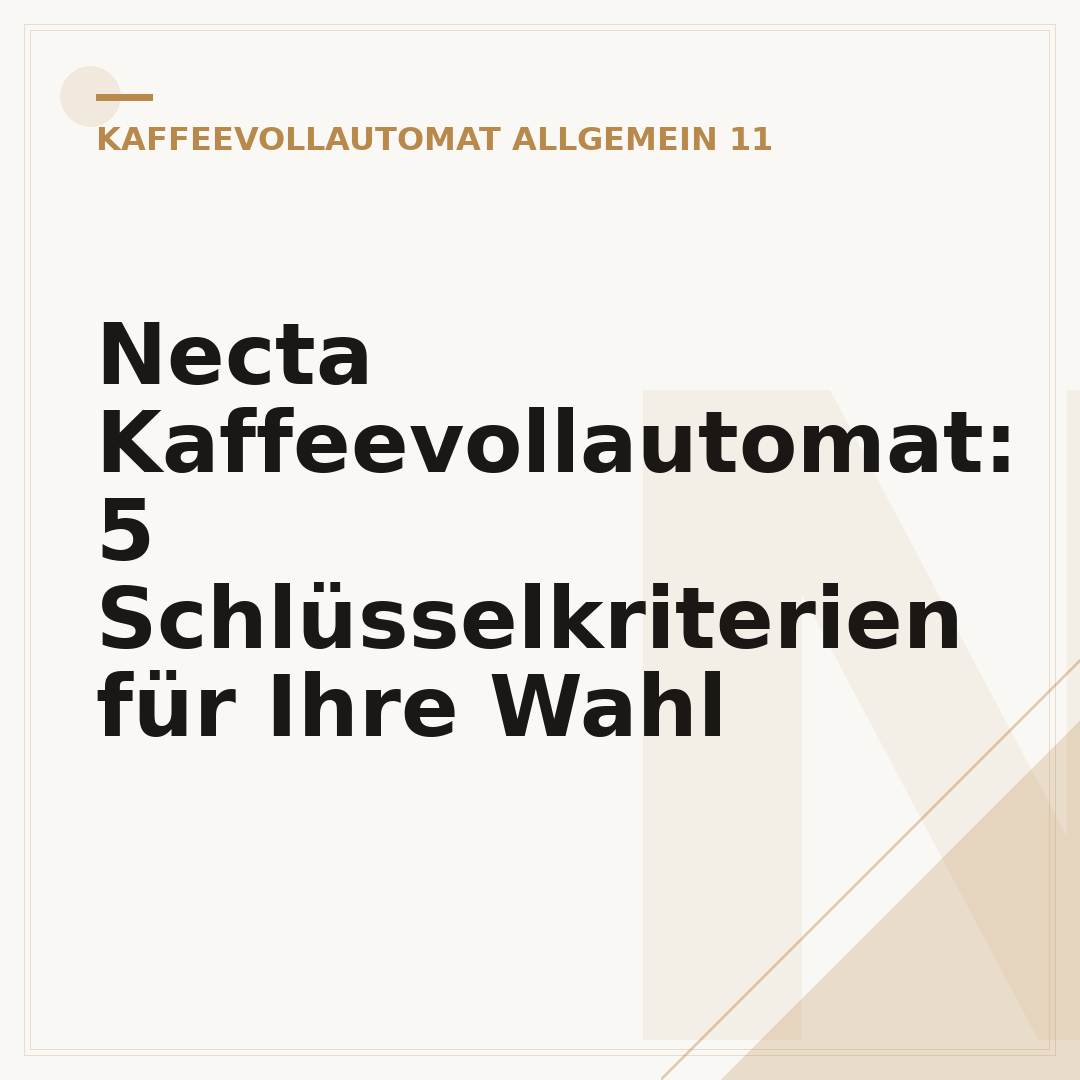 Necta Kaffeevollautomat: 5 Schlüsselkriterien für Ihre Wahl