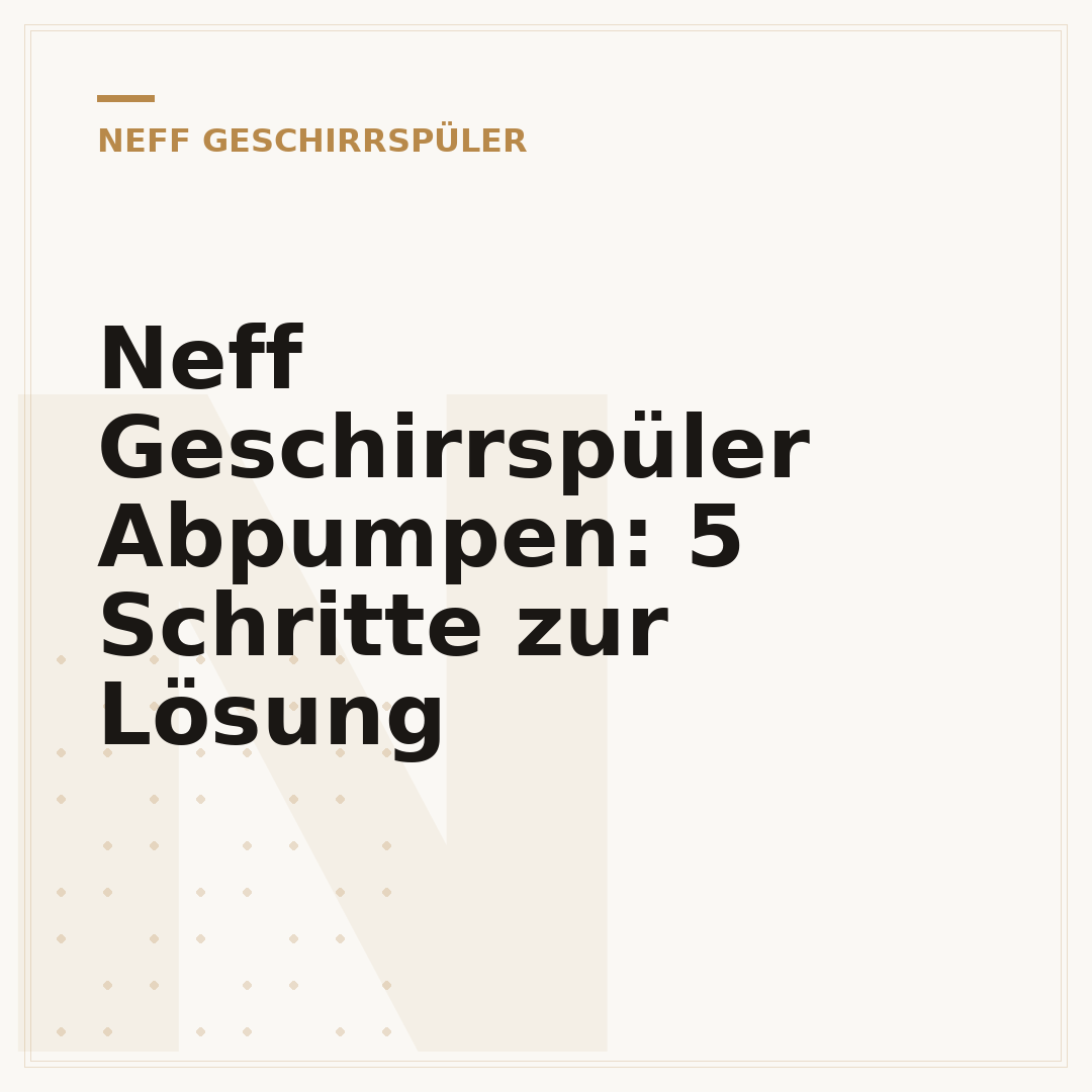 Neff Geschirrspüler Abpumpen: 5 Schritte zur Lösung