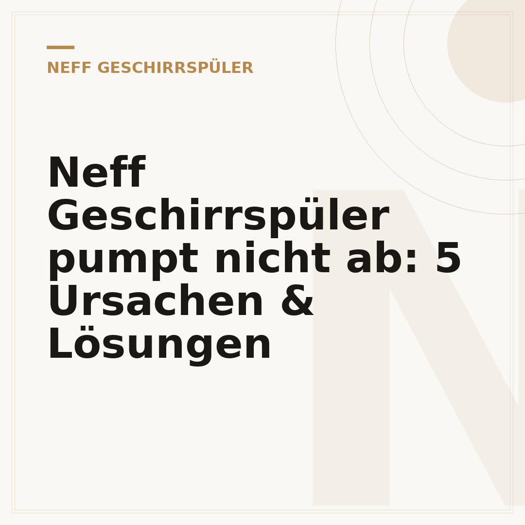 Neff Geschirrspüler pumpt nicht ab: 5 Ursachen & Lösungen