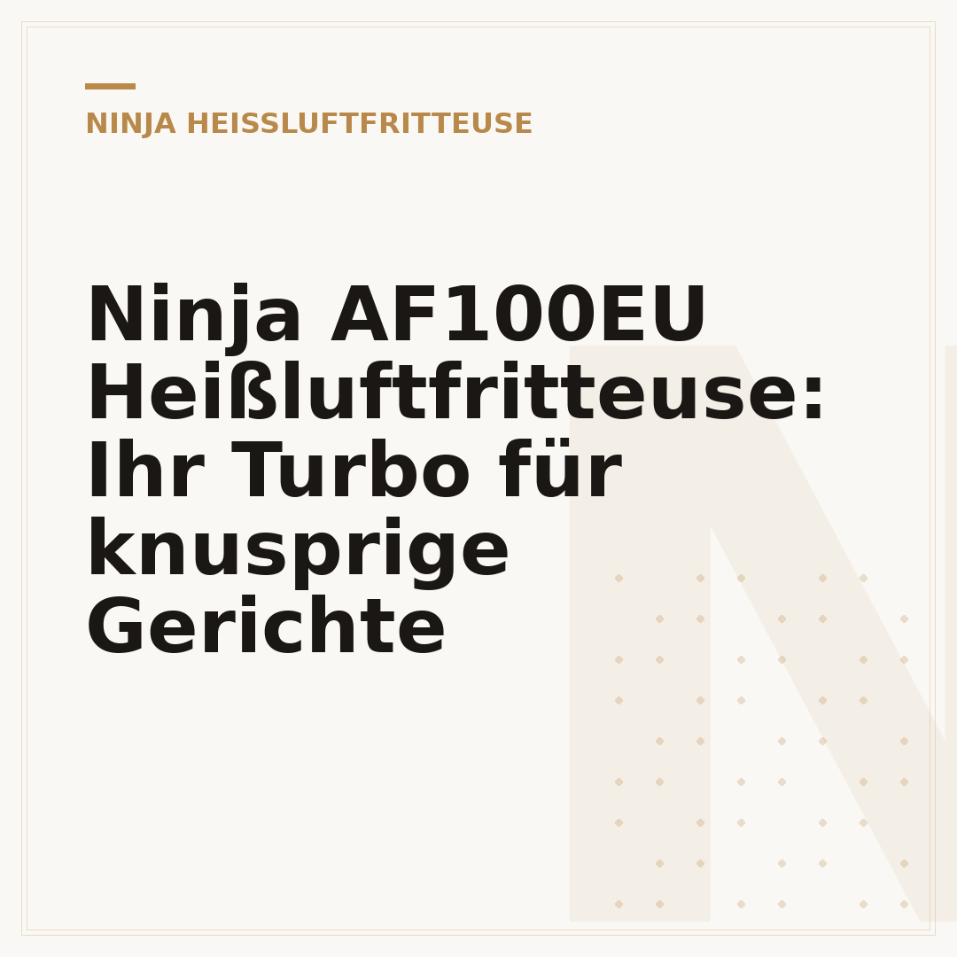 Ninja AF100EU Heißluftfritteuse: Ihr Turbo für knusprige Gerichte