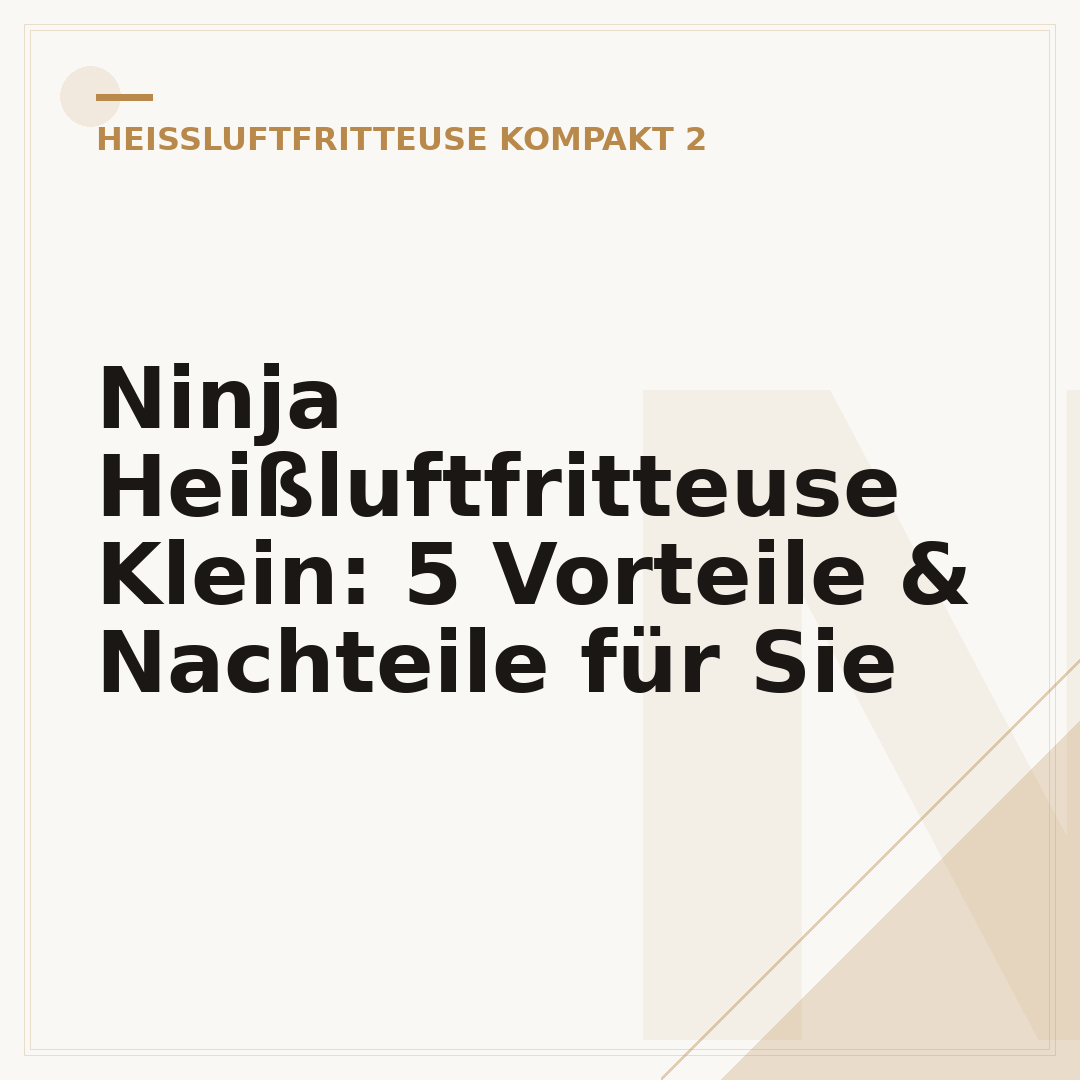 Ninja Heißluftfritteuse Klein: 5 Vorteile & Nachteile für Sie