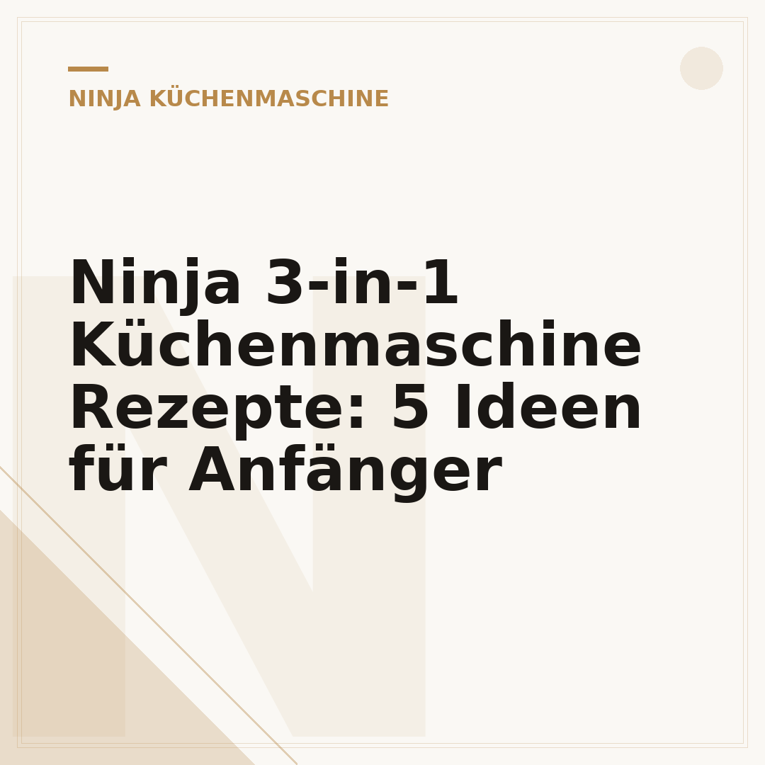 Ninja 3-in-1 Küchenmaschine Rezepte: 5 Ideen für Anfänger