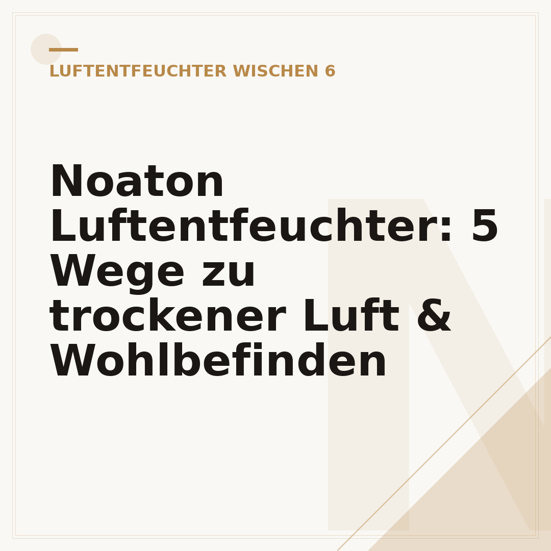 Noaton Luftentfeuchter: 5 Wege zu trockener Luft & Wohlbefinden