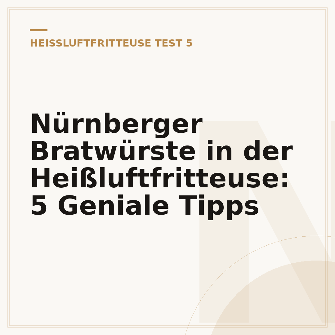 Nürnberger Bratwürste in der Heißluftfritteuse: 5 Geniale Tipps