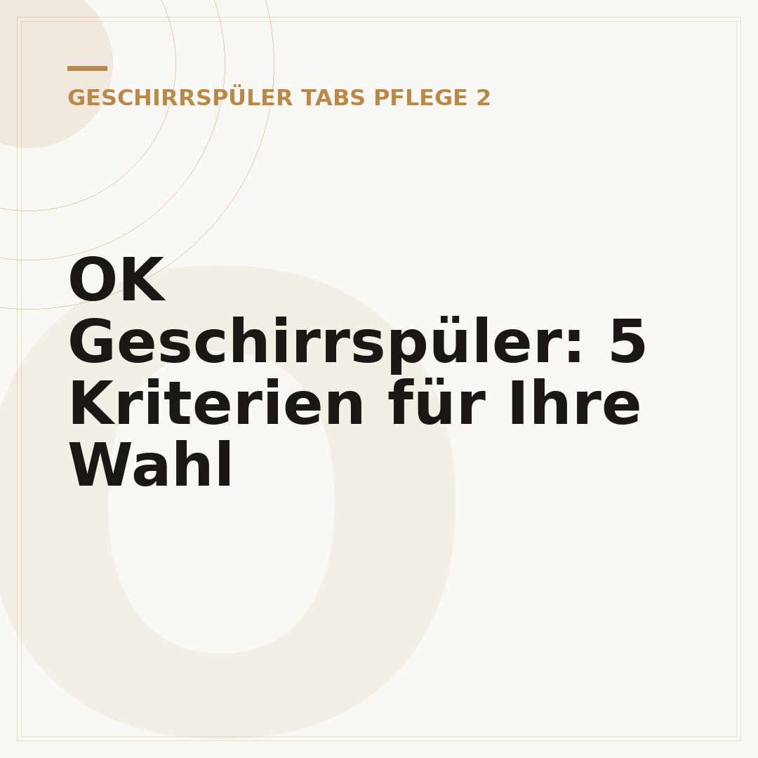 OK Geschirrspüler: 5 Kriterien für Ihre Wahl