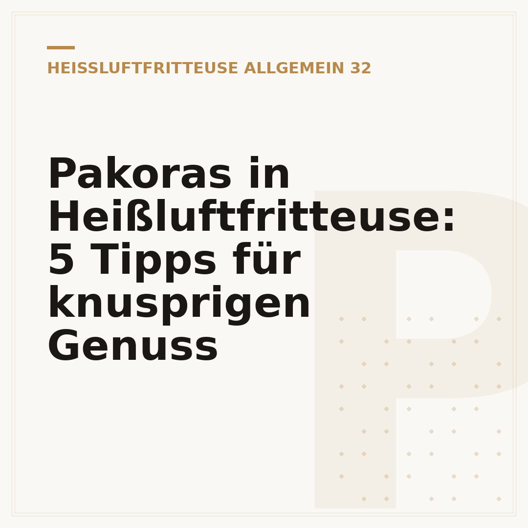 Pakoras in Heißluftfritteuse: 5 Tipps für knusprigen Genuss
