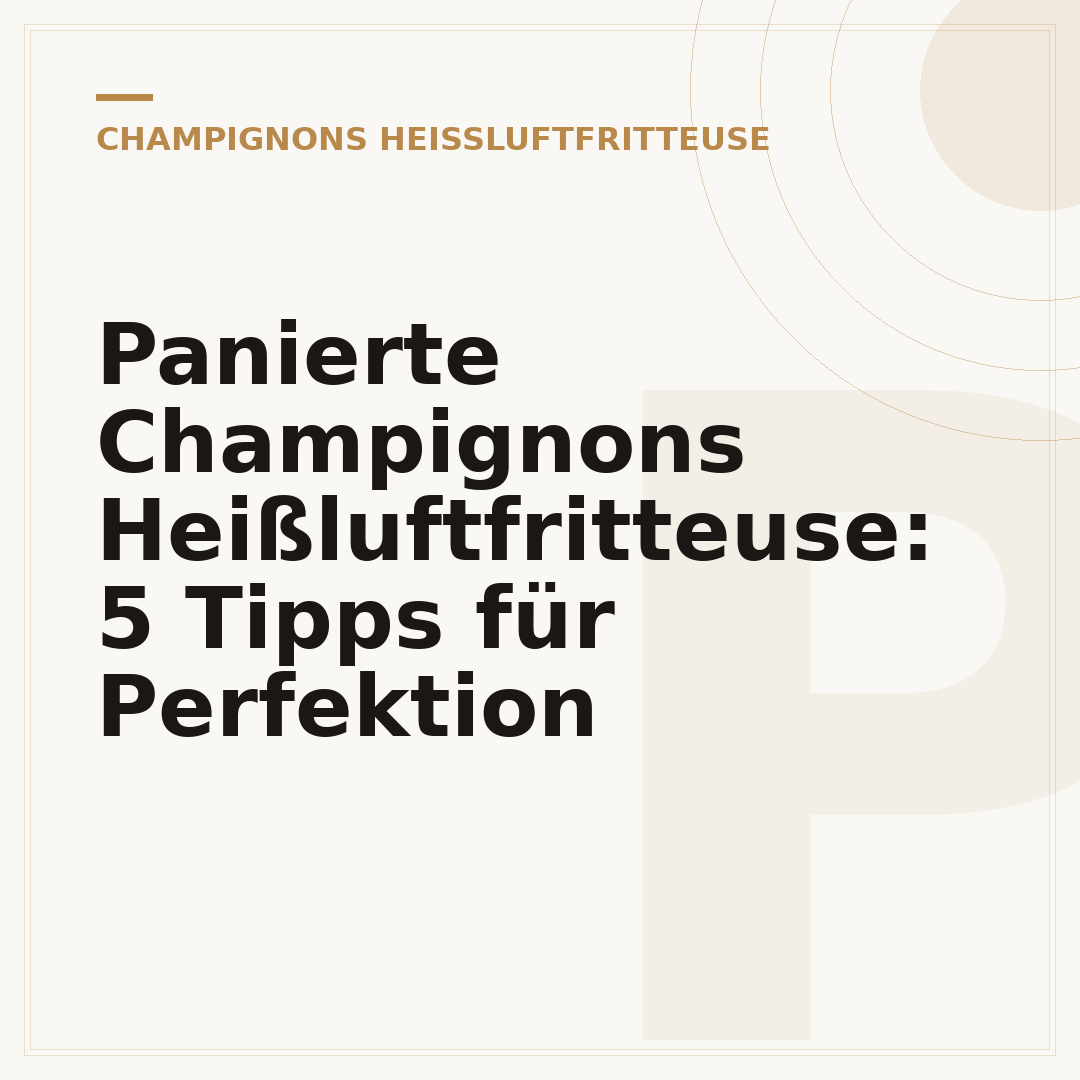 Panierte Champignons Heißluftfritteuse: 5 Tipps für Perfektion