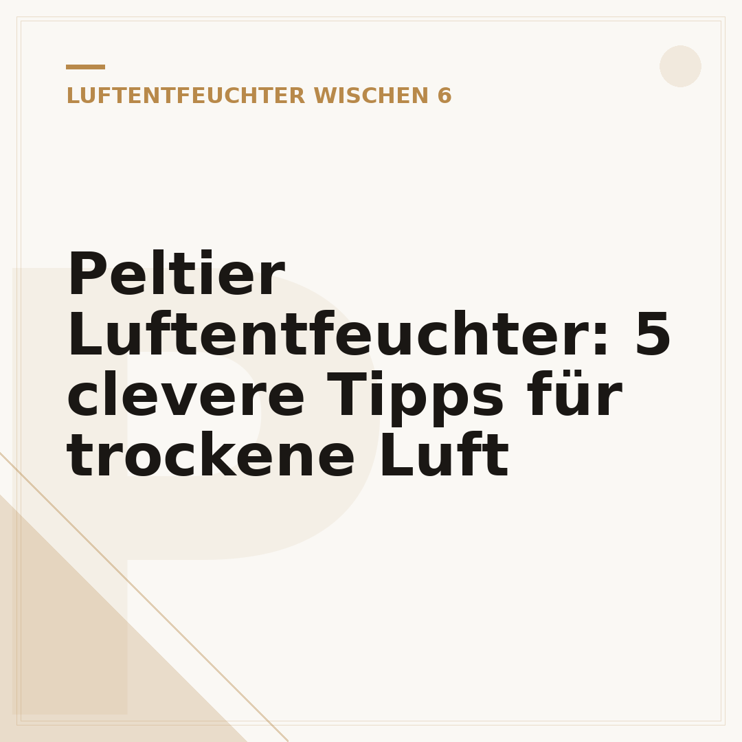 Peltier Luftentfeuchter: 5 clevere Tipps für trockene Luft
