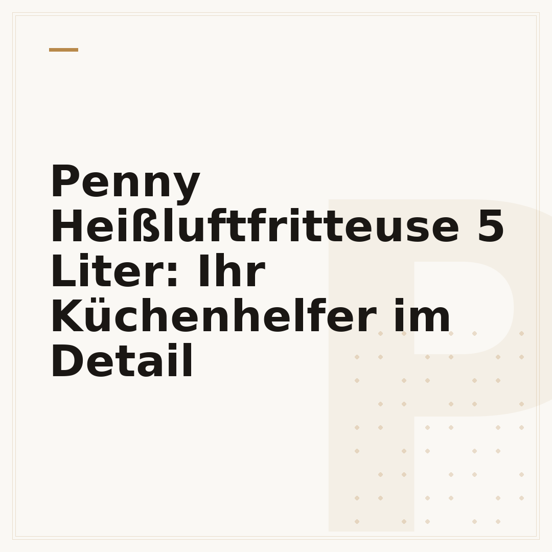 Penny Heißluftfritteuse 5 Liter: Ihr Küchenhelfer im Detail