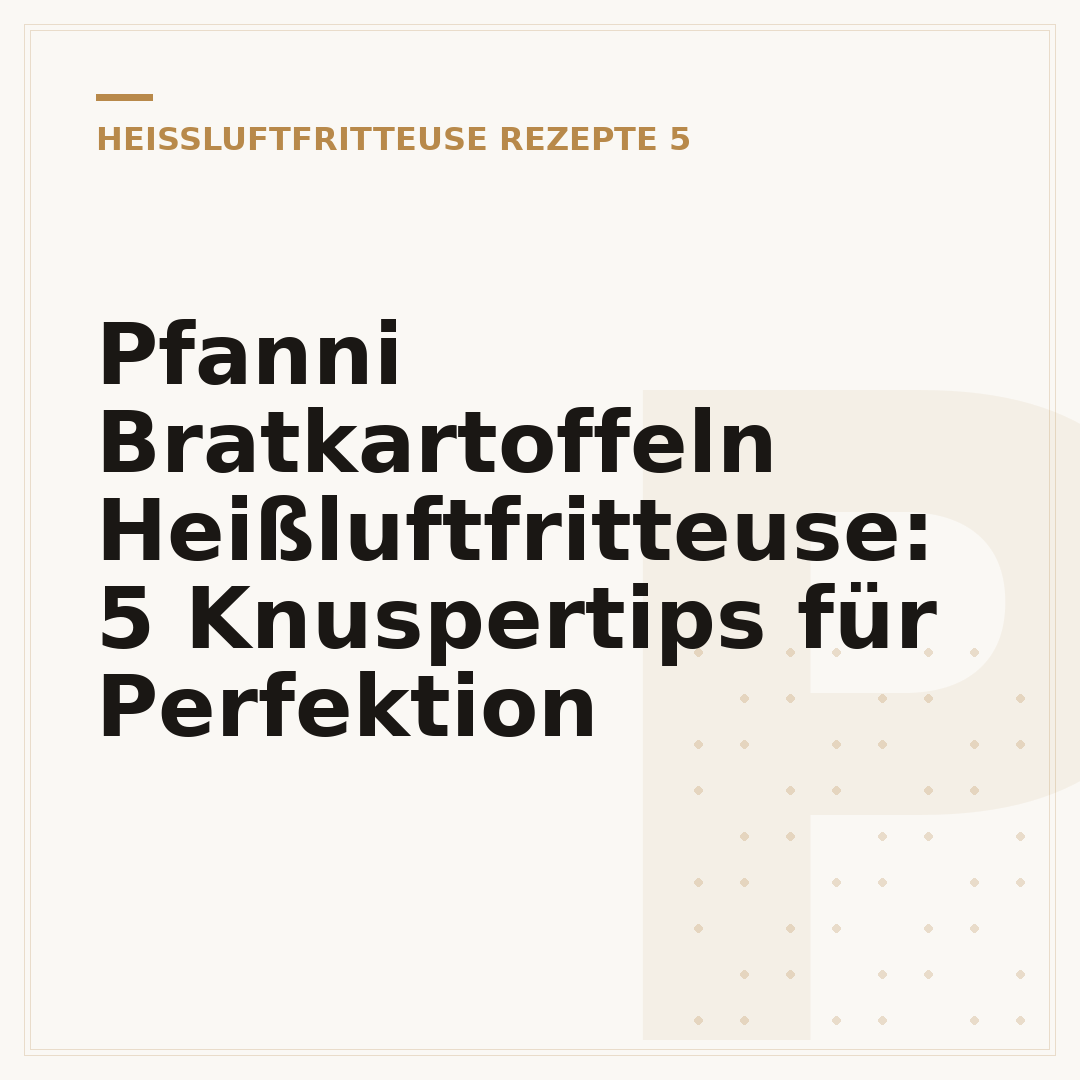 Pfanni Bratkartoffeln Heißluftfritteuse: 5 Knuspertips für Perfektion