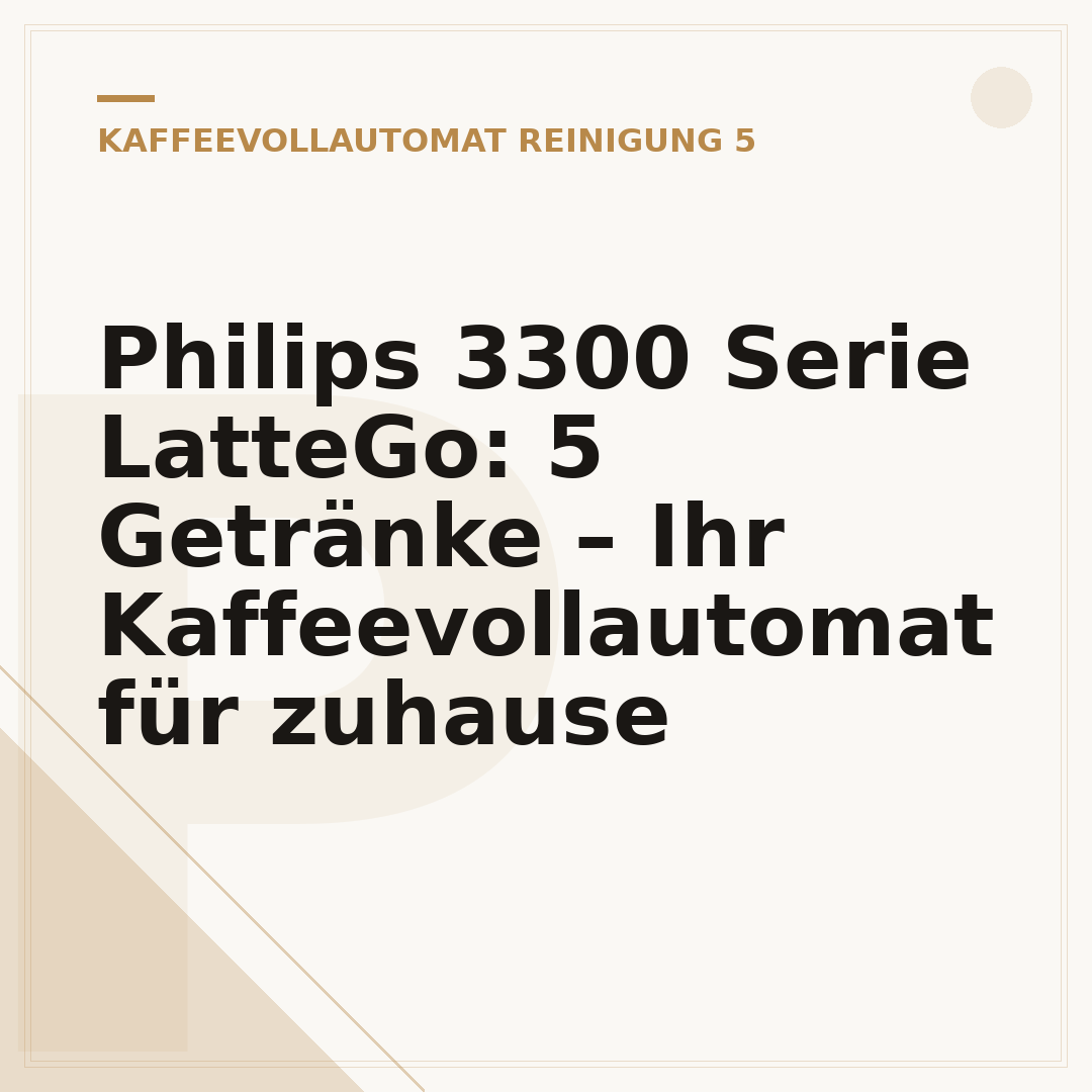 Philips 3300 Serie LatteGo: 5 Getränke – Ihr Kaffeevollautomat für zuhause
