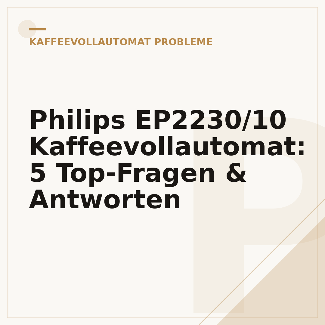 Philips EP2230/10 Kaffeevollautomat: 5 Top-Fragen & Antworten