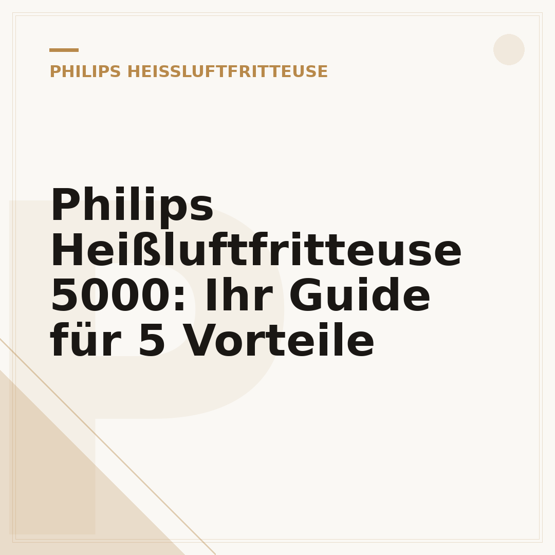 Philips Heißluftfritteuse 5000: Ihr Guide für 5 Vorteile