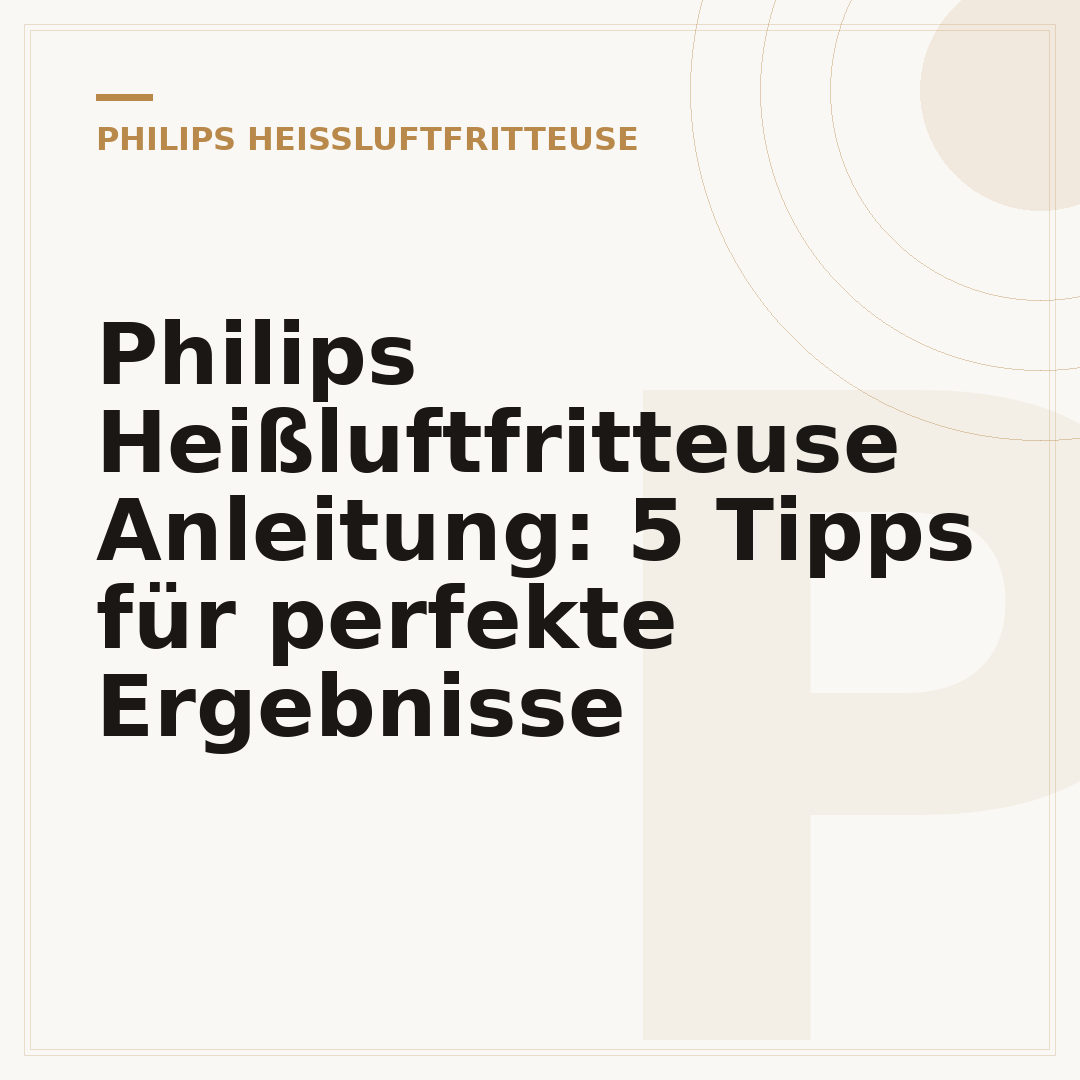 Philips Heißluftfritteuse Anleitung: 5 Tipps für perfekte Ergebnisse