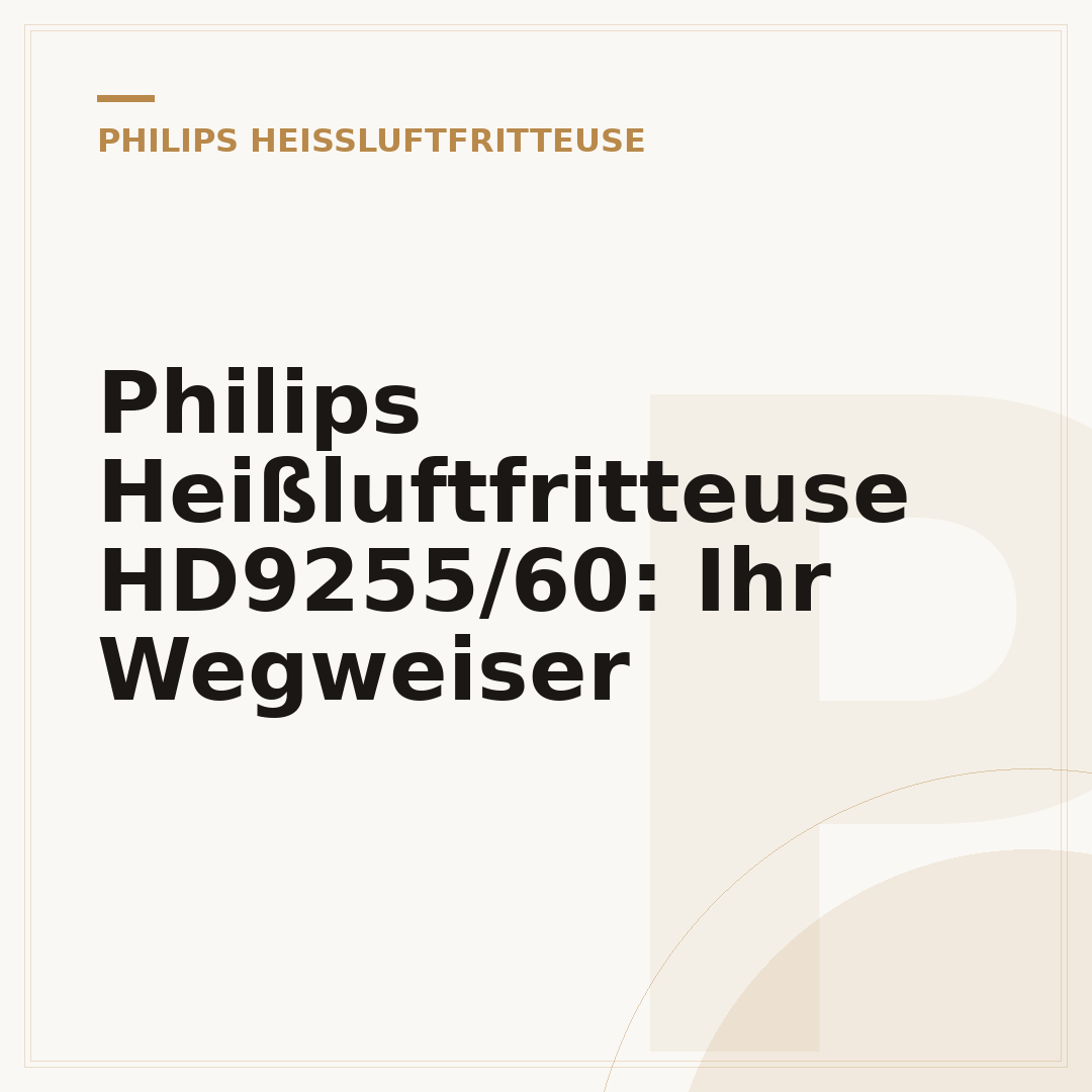 Philips Heißluftfritteuse HD9255/60: Ihr Wegweiser