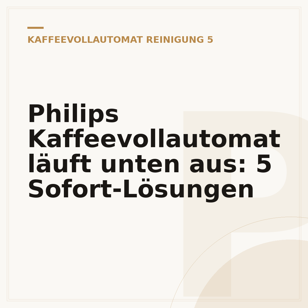 Philips Kaffeevollautomat läuft unten aus: 5 Sofort-Lösungen