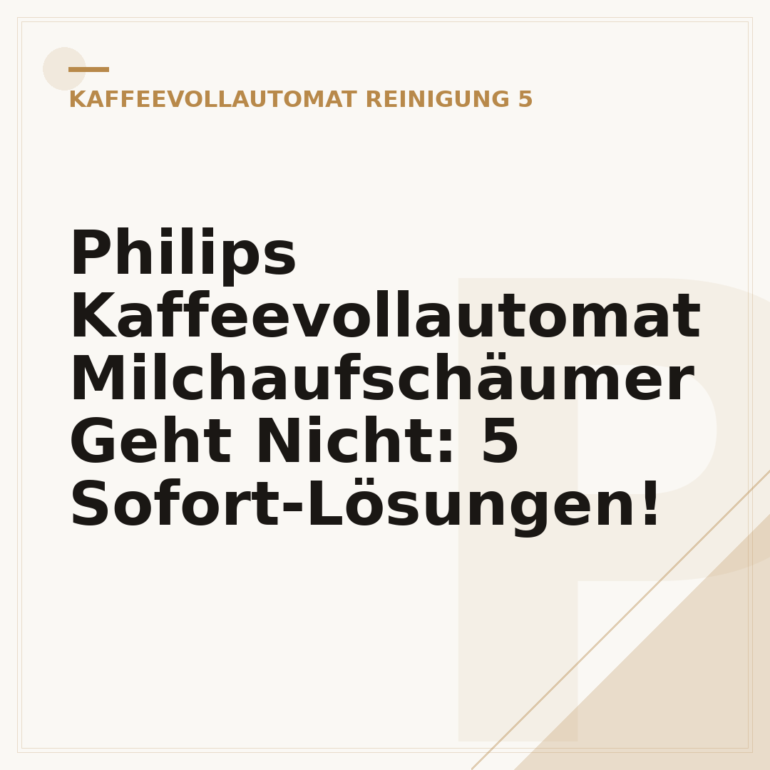 Philips Kaffeevollautomat Milchaufschäumer Geht Nicht: 5 Sofort-Lösungen!