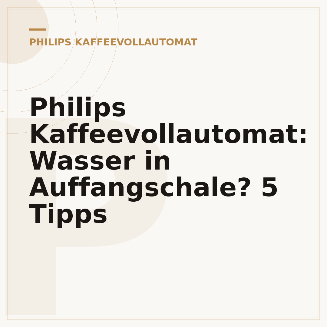 Philips Kaffeevollautomat: Wasser in Auffangschale? 5 Tipps