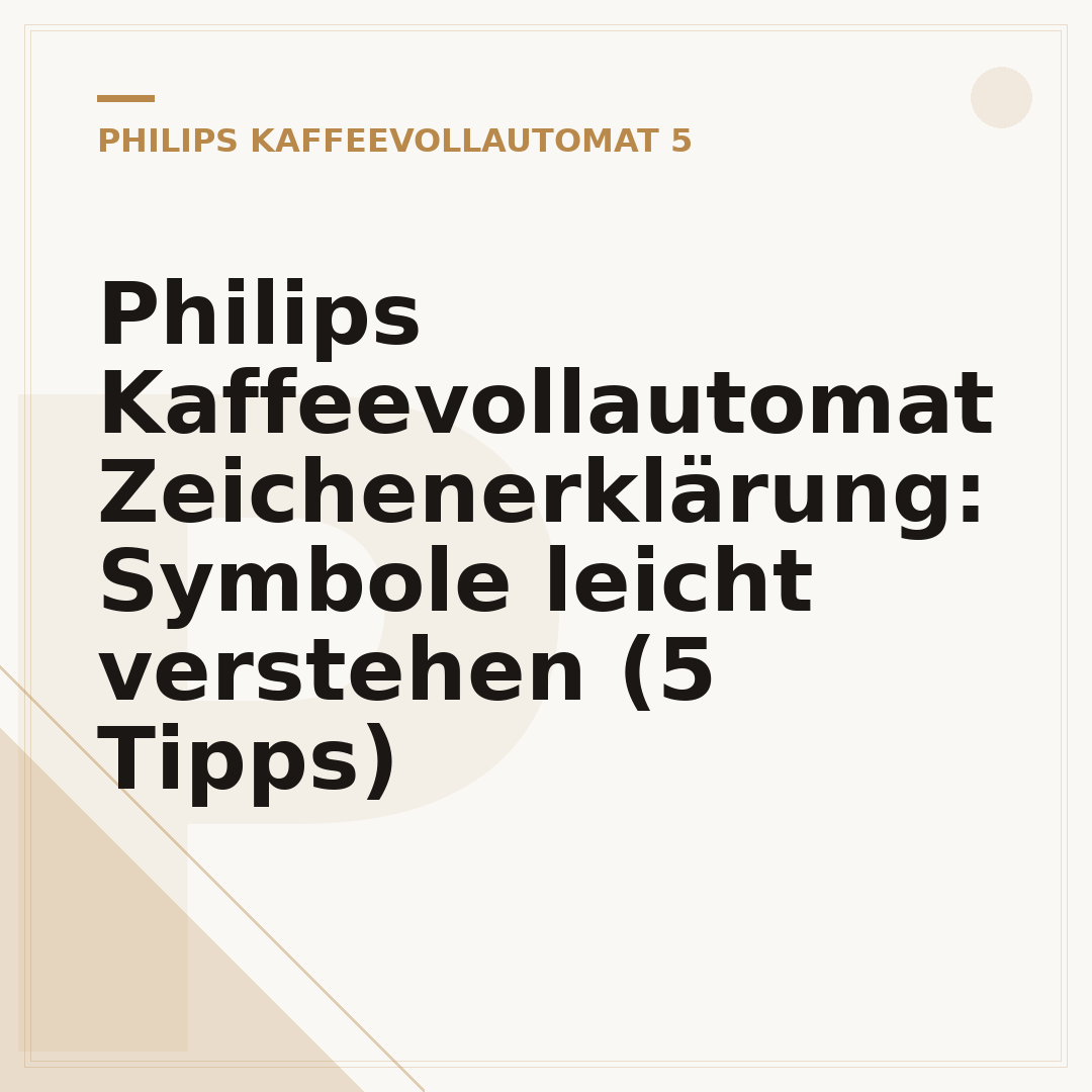 Philips Kaffeevollautomat Zeichenerklärung: Symbole leicht verstehen (5 Tipps)