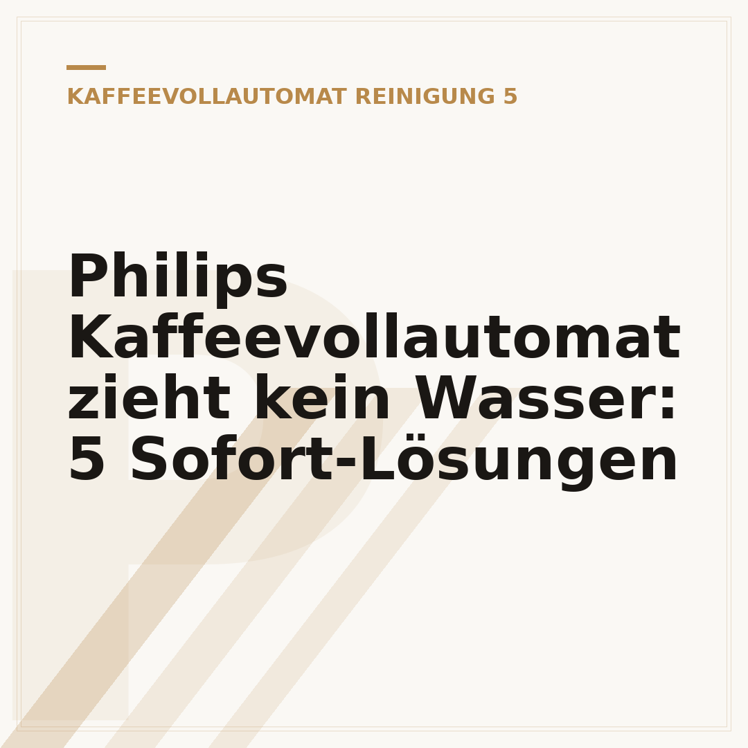 Philips Kaffeevollautomat zieht kein Wasser: 5 Sofort-Lösungen