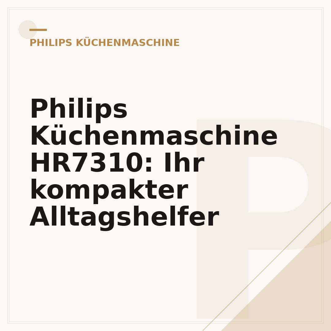 Philips Küchenmaschine HR7310: Ihr kompakter Alltagshelfer