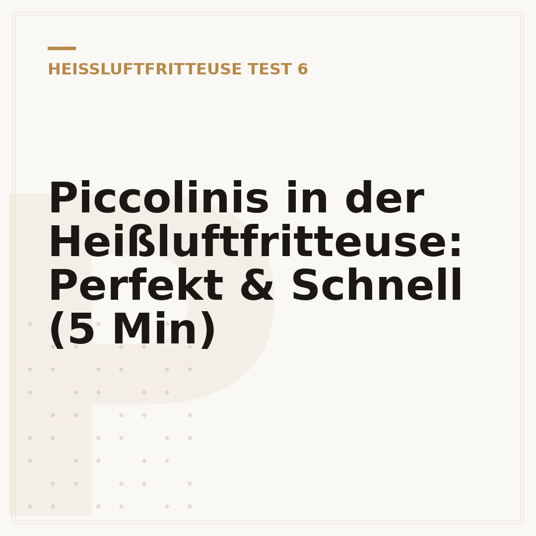 Piccolinis in der Heißluftfritteuse: Perfekt & Schnell (5 Min)