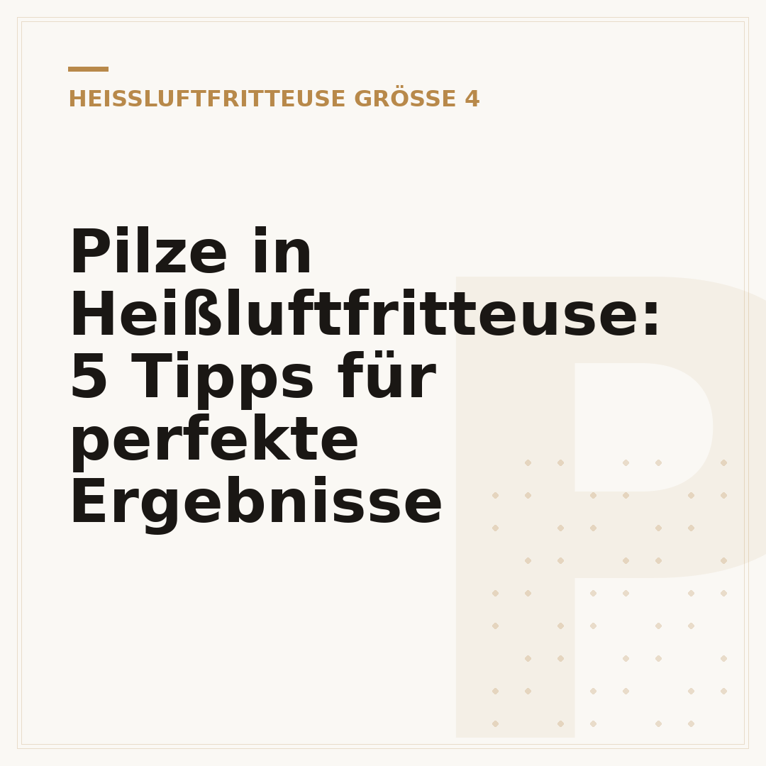 Pilze in Heißluftfritteuse: 5 Tipps für perfekte Ergebnisse
