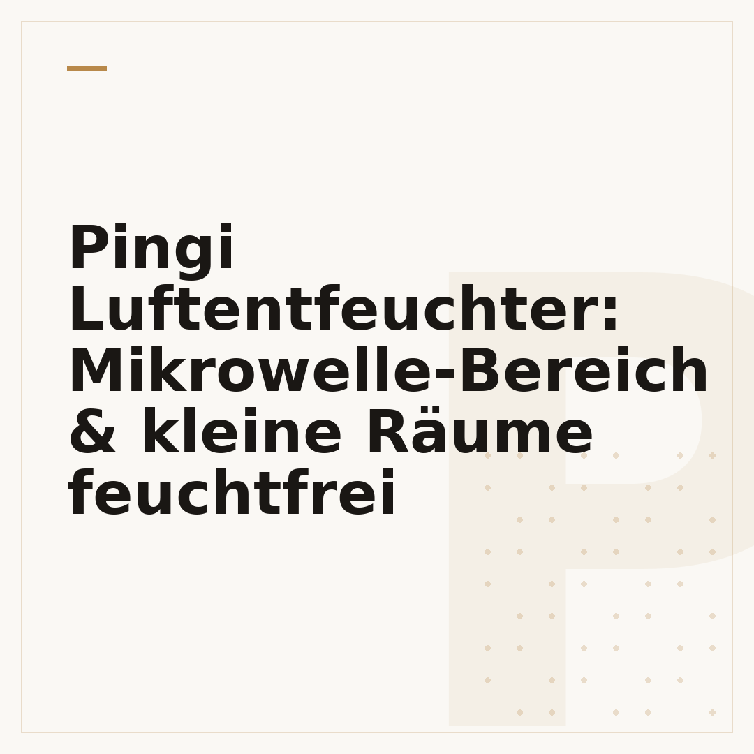 Pingi Luftentfeuchter: Mikrowelle-Bereich & kleine Räume feuchtfrei