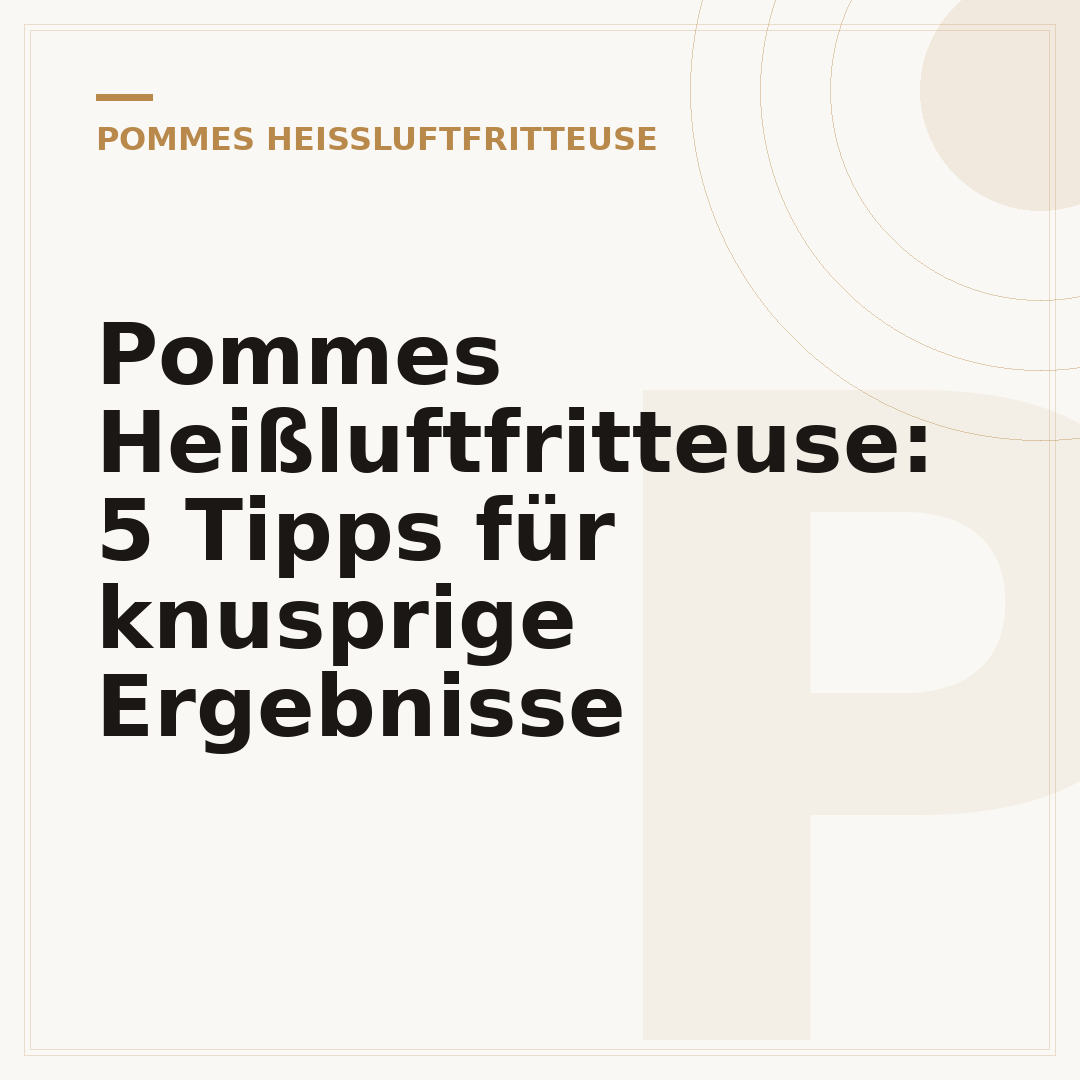 Pommes Heißluftfritteuse: 5 Tipps für knusprige Ergebnisse