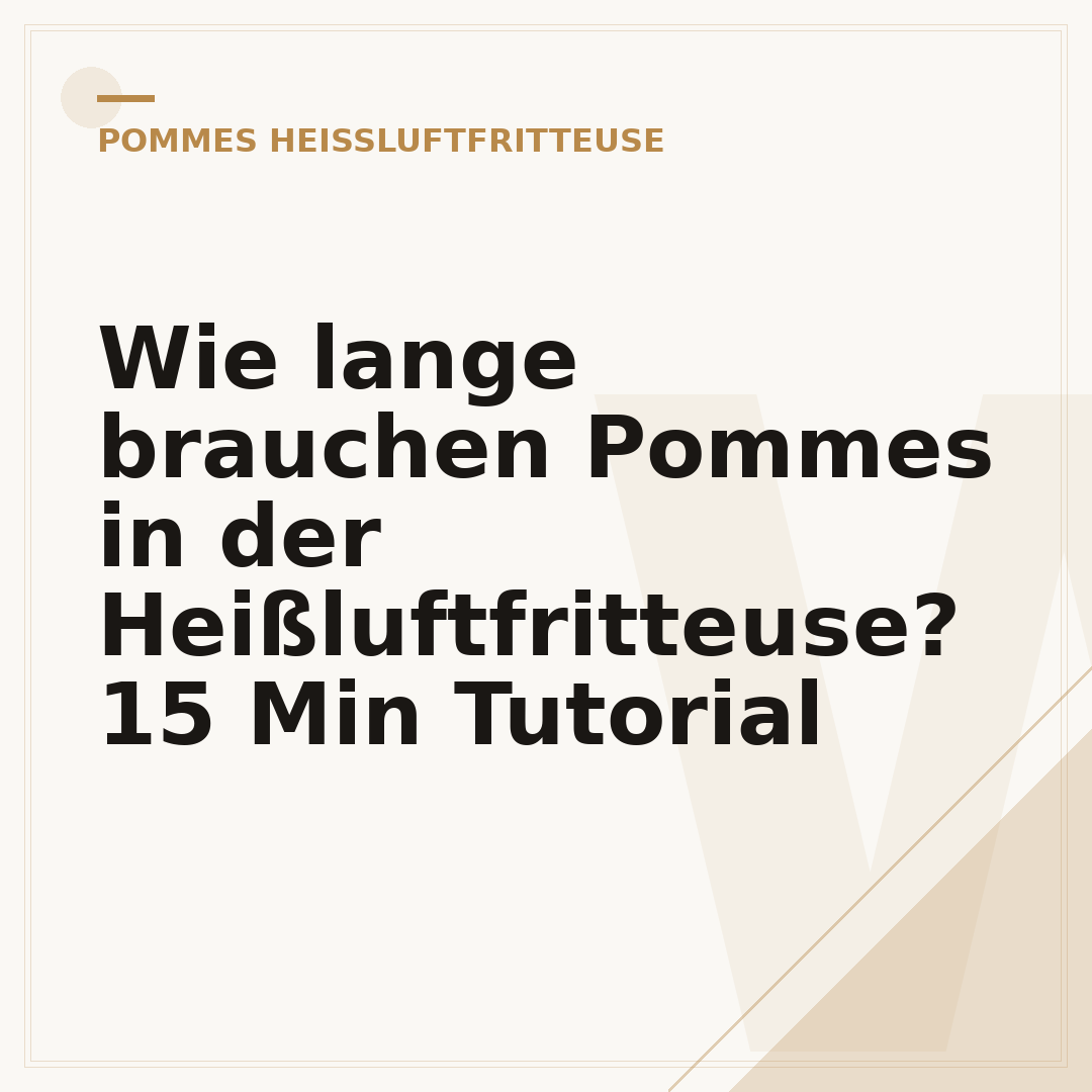Wie lange brauchen Pommes in der Heißluftfritteuse? 15 Min Tutorial
