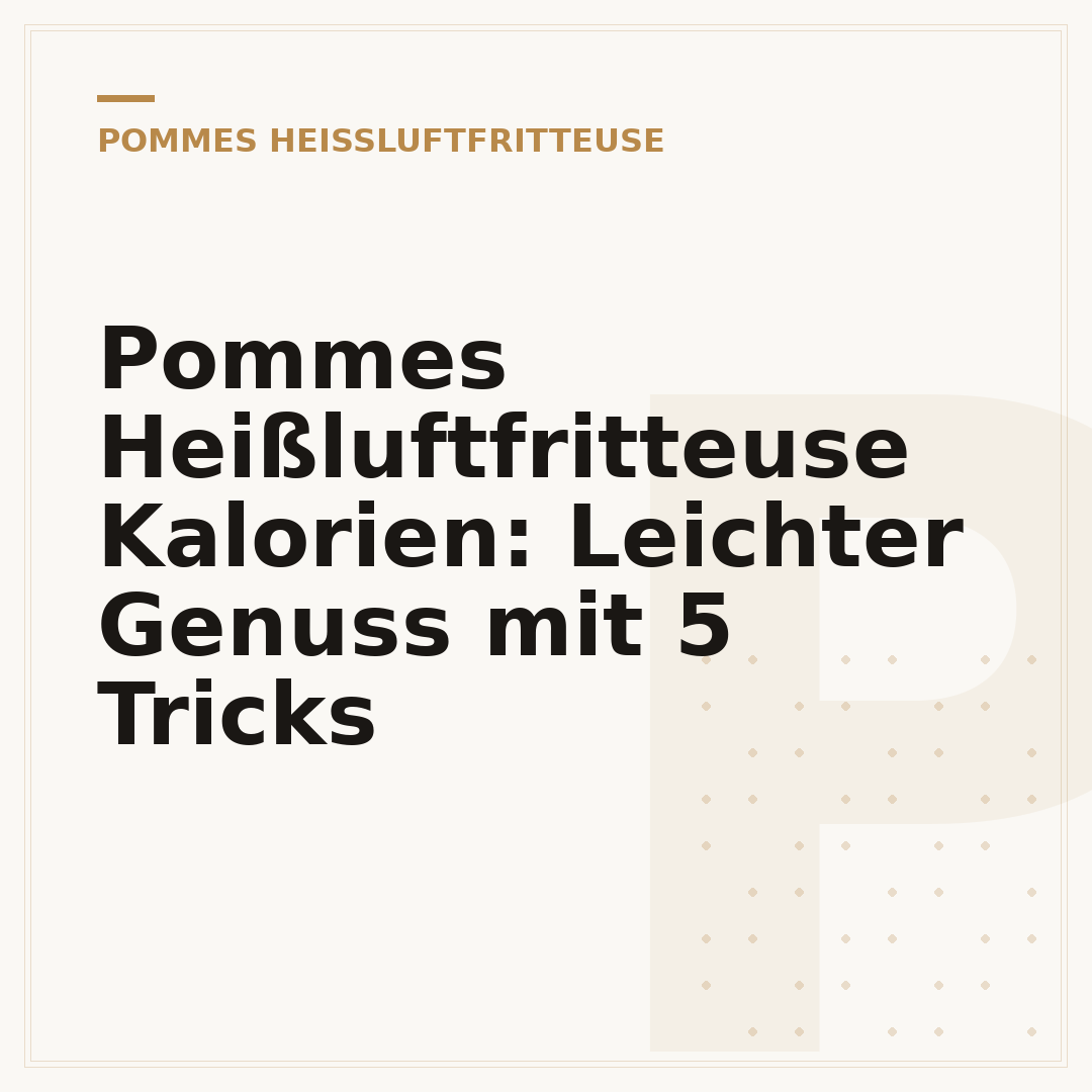 Pommes Heißluftfritteuse Kalorien: Leichter Genuss mit 5 Tricks