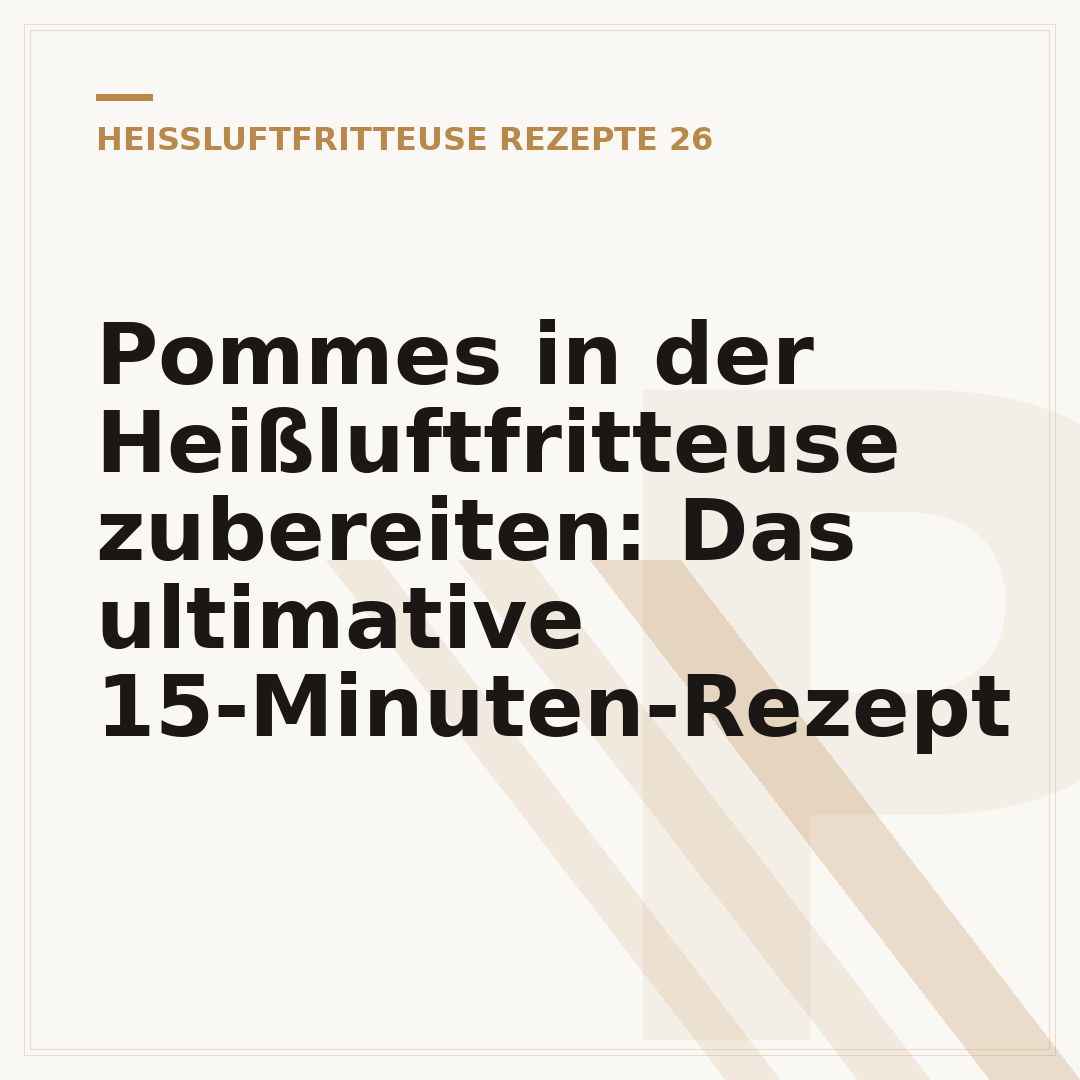 Pommes in der Heißluftfritteuse zubereiten: Das ultimative 15-Minuten-Rezept