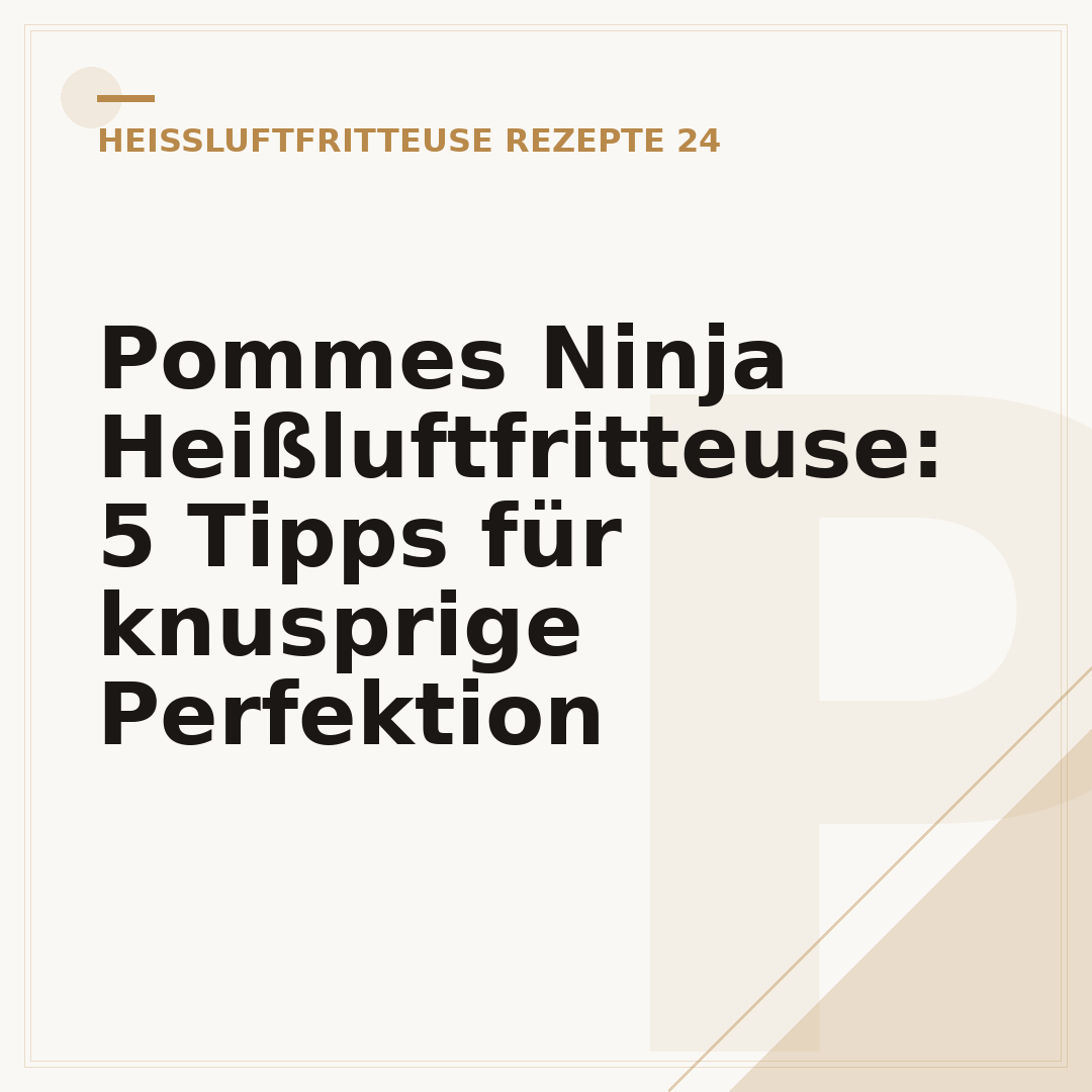 Pommes Ninja Heißluftfritteuse: 5 Tipps für knusprige Perfektion