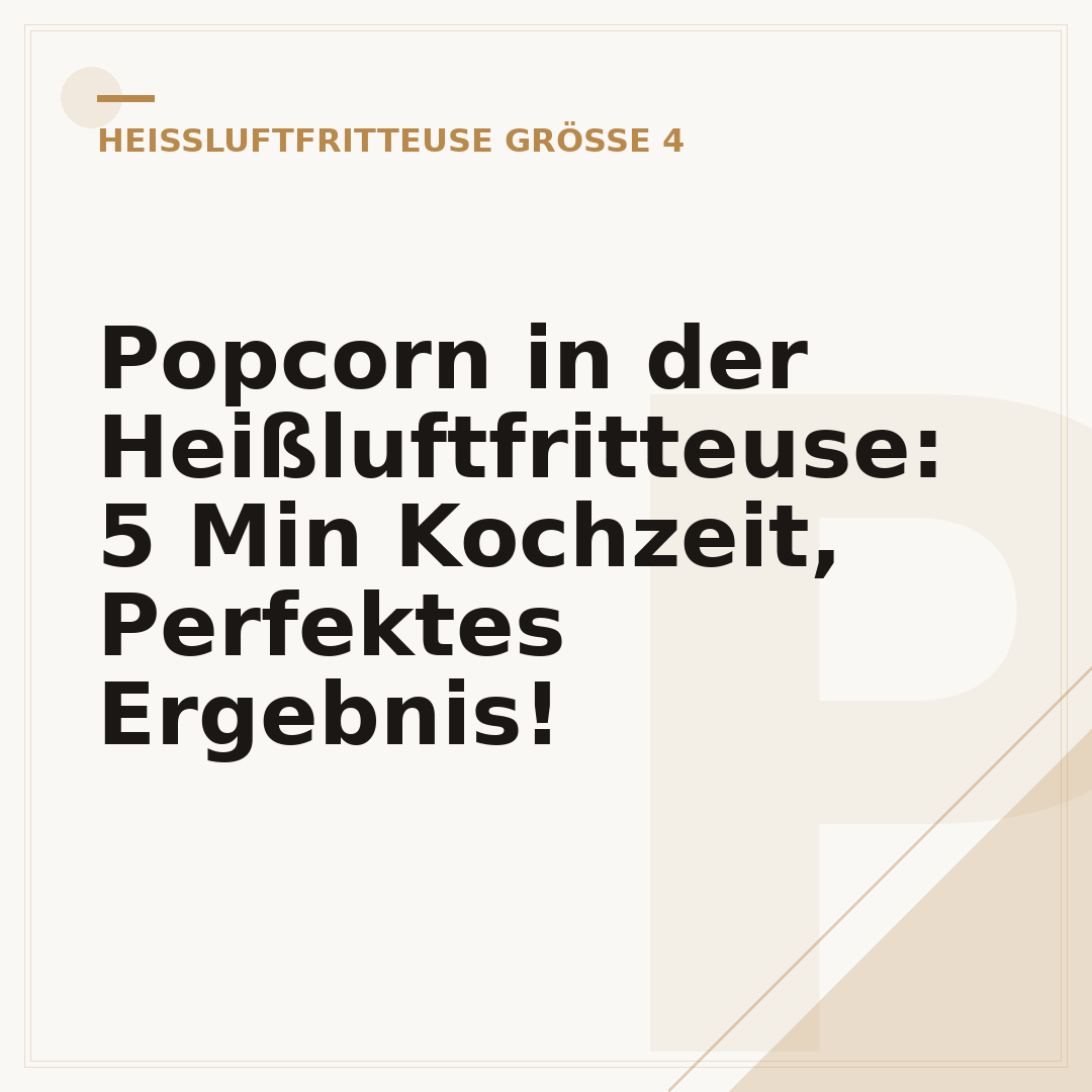 Popcorn in der Heißluftfritteuse: 5 Min Kochzeit, Perfektes Ergebnis!