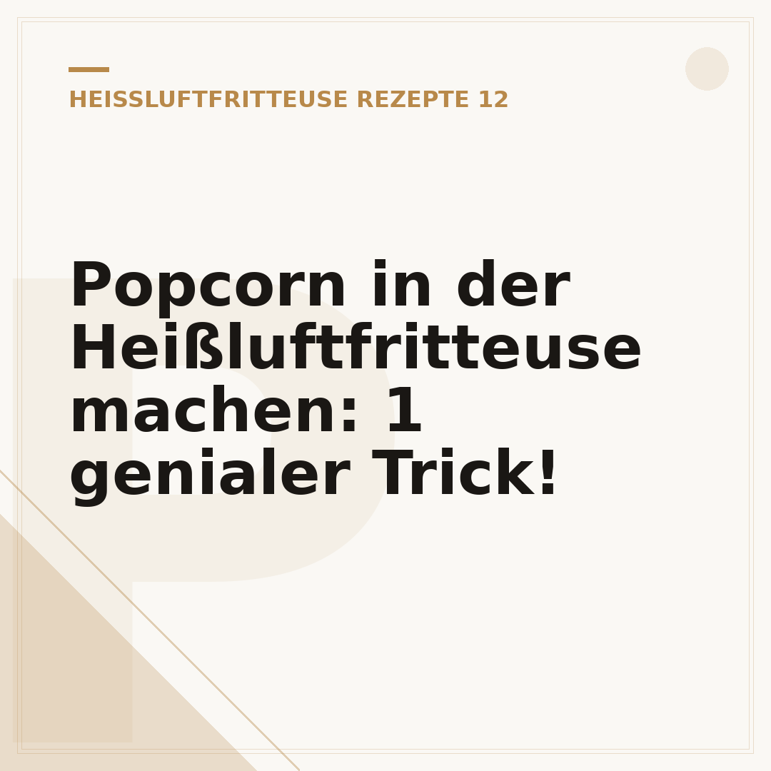 Popcorn in der Heißluftfritteuse machen: 1 genialer Trick!
