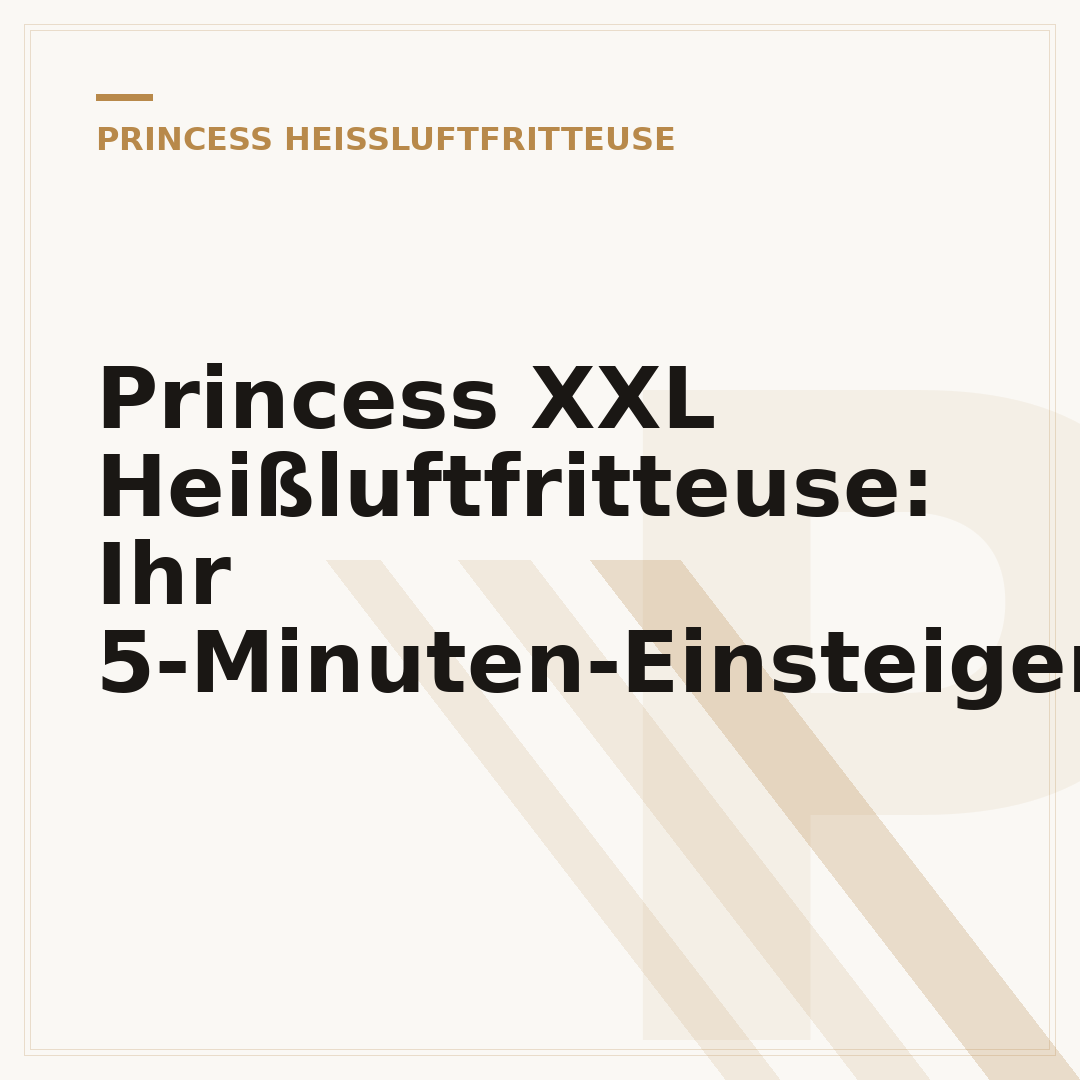 Princess XXL Heißluftfritteuse: Ihr 5-Minuten-Einsteiger-Guide