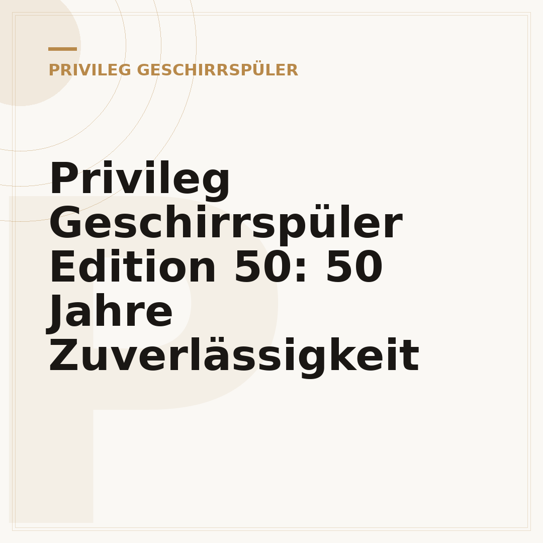 Privileg Geschirrspüler Edition 50: 50 Jahre Zuverlässigkeit